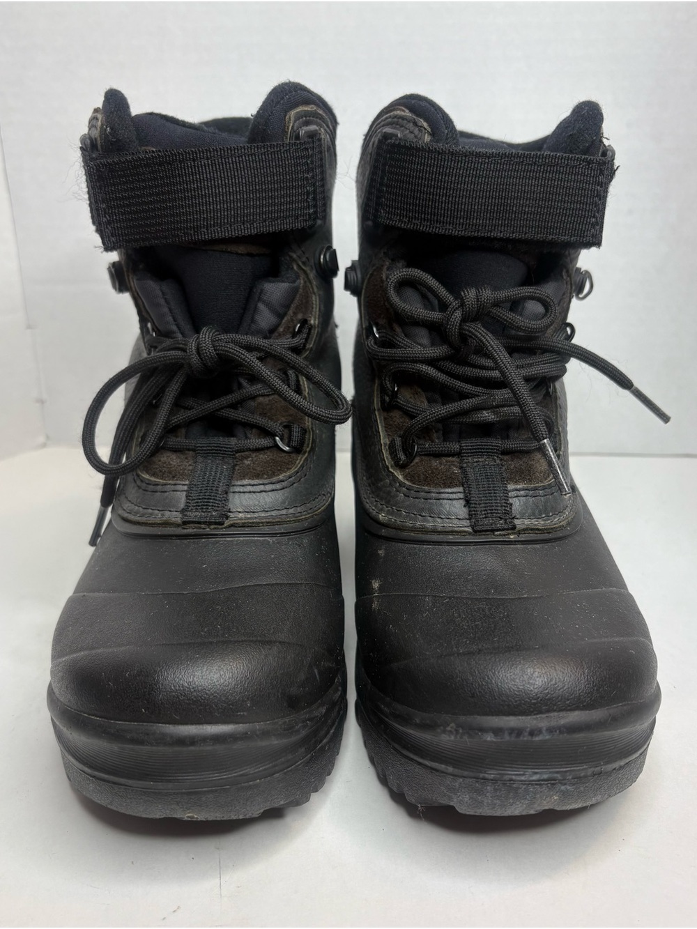 Lands End Women’s 8M Thinsulate Winter Snow Boots Black Leather And Rubber